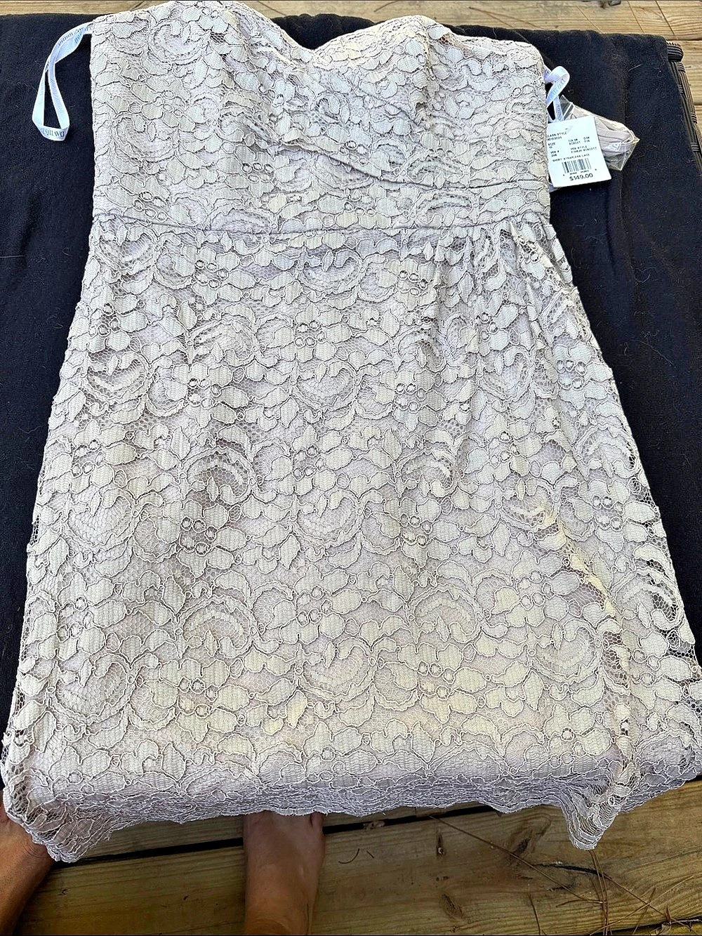 David's Bridal F1630 BISCTT Lace Mini Dress Size 10 NWT
